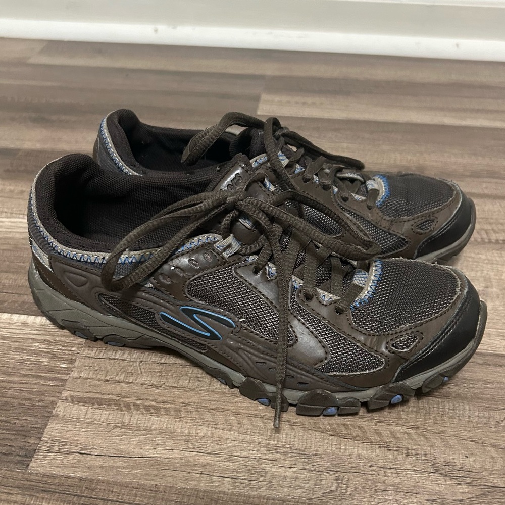 Skechers Women’s Shoes 7 Brown Leather Outdoor‎ Hiking Trail Sneakers Breathable
